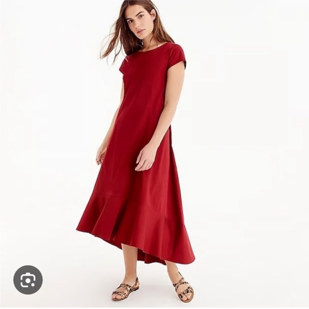 Universal Standard x J. Crew Tie-Back Black Poplin Cap-Sleeve Maxi Dress-S